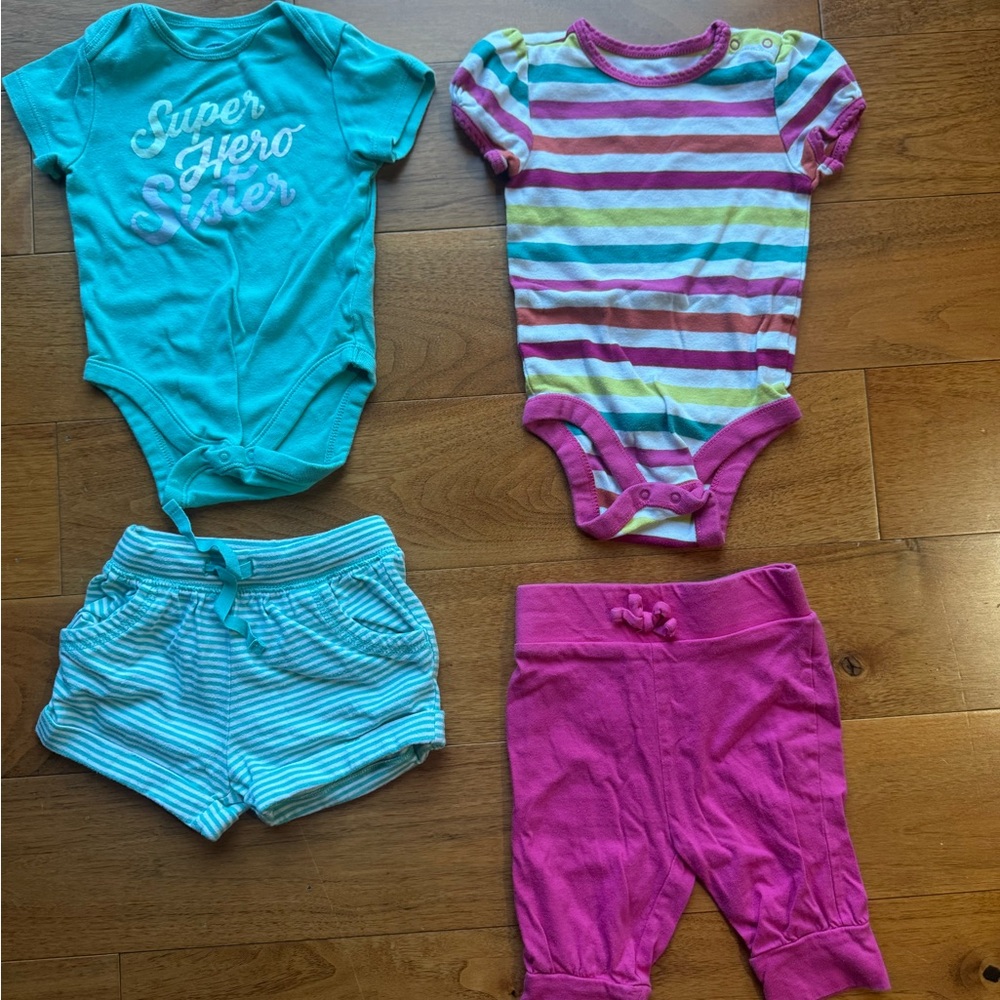 Old Navy Teal & Pink Girls Bodysuit and Bottoms Set